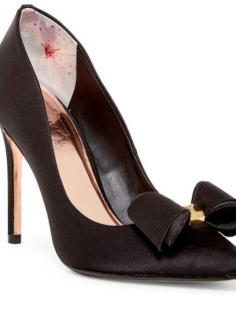 Ted Baker Size 7 Black Azeline Heeled Bow Pumps